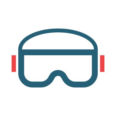 Kişisel ve ticari kullanım için Vr Gözlük Vektör Kabartması İki Renk Simgesi