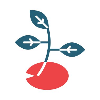 Kişisel ve ticari kullanım için Filiz Vektörü Kabartması İki Renk Simgesi