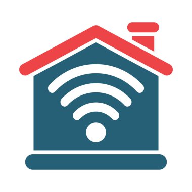 Akıllı Ev Vektörü Sembolü Kişisel ve Ticari Kullanım İçin İki Renk Simgesi