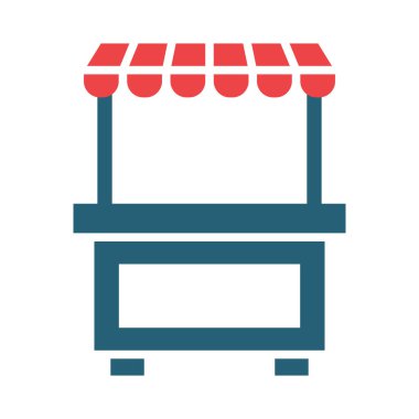 Kişisel ve ticari kullanım için Booth Vektörü Kabartma İki Renk Simgesi