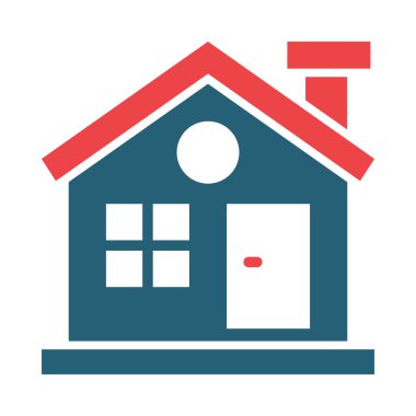 Kişisel ve ticari kullanım için Ev Vektörü Kabartması İki Renk Simgesi