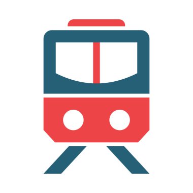 Kişisel ve ticari kullanım için Tren Vektörü Kabartması İki Renk Simgesi