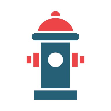 Kişisel ve ticari kullanım için Yangın Hidranı Vektör Sembolü İki Renk Simgesi