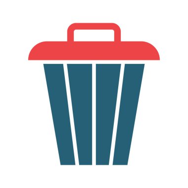 Kişisel ve ticari kullanım için Çöp Kutusu Vektörü Kabartması İki Renk Simgesi