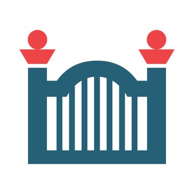 Kişisel ve ticari kullanım için Kapı Vektörü Kabartması İki Renk Simgesi