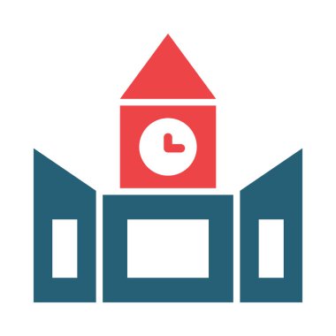 Saat Kulesi Vektör Sembolü Kişisel ve Ticari Kullanım İçin İki Renk Simgesi