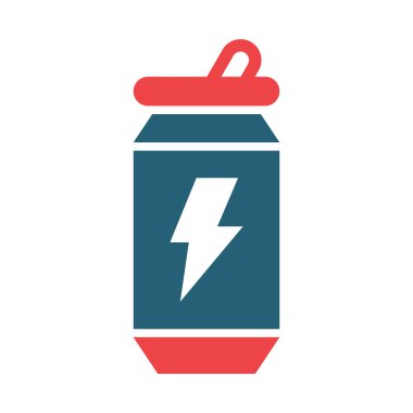 Kişisel ve ticari kullanım için Enerji İçeceği Vektörü Kabartması İki Renk Simgesi