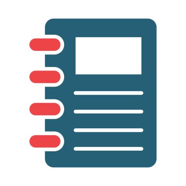 Kişisel ve ticari kullanım için Not Defteri Vektörü Kabartması İki Renk Simgesi