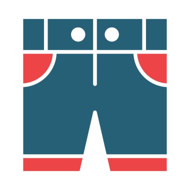 Kişisel ve Ticari Kullanım İçin Kısa Vektör Kabartma İki Renk Simgesi