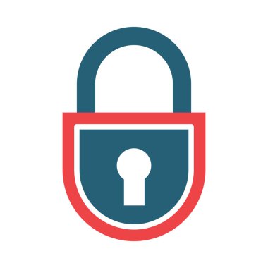 Kişisel ve ticari kullanım için Asma Kilit Vektör Sembolü İki Renk Simgesi