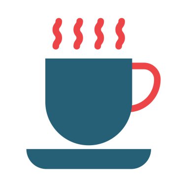 Kişisel ve ticari kullanım için iki renk simgesi kahve kupası vektörü.