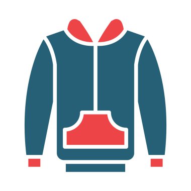 Kişisel ve ticari kullanım için Kapüşonlu Vektör Kabartması İki Renk Simgesi