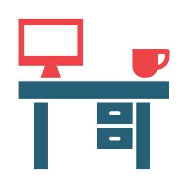 Kişisel ve ticari kullanım için İşyeri Vektör Sembolü İki Renk Simgesi