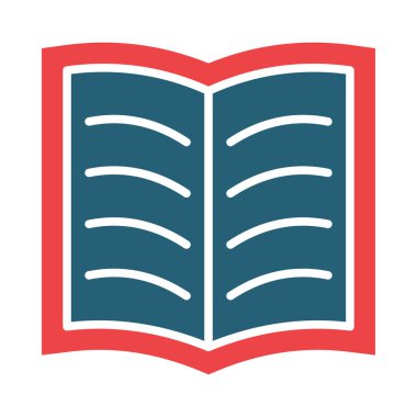 Kişisel ve ticari kullanım için Kitap Vektörü Kabartması İki Renk Simgesi