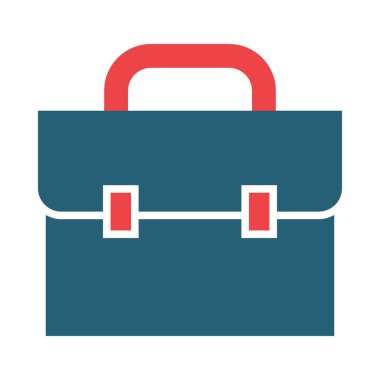 Kişisel ve Ticari Kullanım İçin Evrak Çantası Vektör Kabartması İki Renk Simgesi