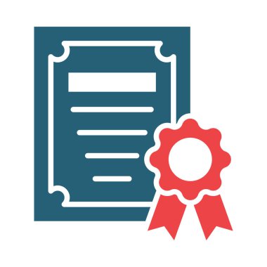 Diploma Vektörü Sembolü Kişisel ve Ticari Kullanım İçin İki Renk Simgesi