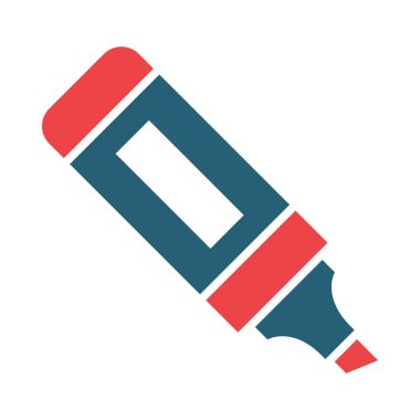 Kişisel ve ticari kullanım için Vurgulayıcı Vektör Kabartma İki Renk Simgesi