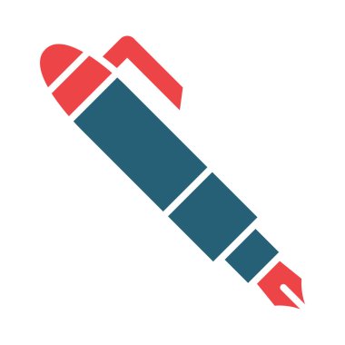 Kişisel ve ticari kullanım için Kalem Vektörü Kabartması İki Renk Simgesi