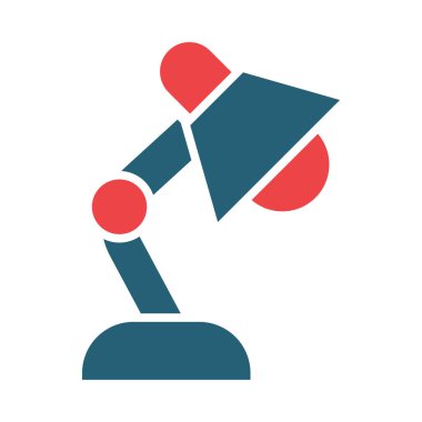 Kişisel ve Ticari Kullanım İçin Masa Lambası Vektör Sembolü İki Renk Simgesi