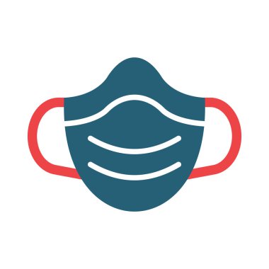 Kişisel ve Ticari Kullanım İçin Yüz Maskesi Vektör Kabartması İki Renk Simgesi