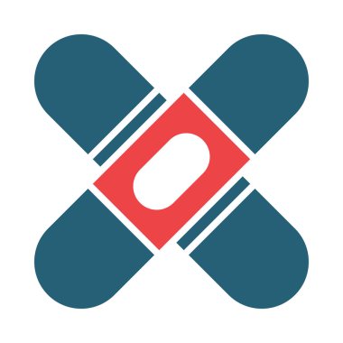 Kişisel ve ticari kullanım için Bandaj Vektörü Sembolü İki Renk Simgesi