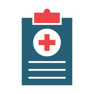 Kişisel ve ticari kullanım için Tıbbi Kayıt Vektörü Kabartması İki Renk Simgesi