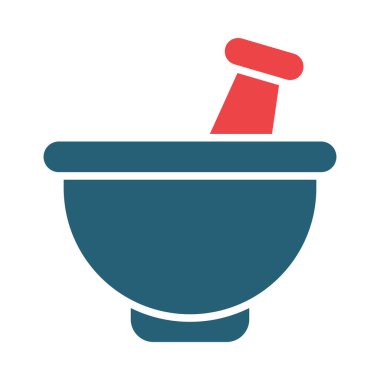 Kişisel ve ticari kullanım için Havan Vektörü Kabartması İki Renk Simgesi