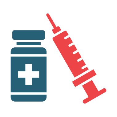 Aşı Vektörü Kabartması Kişisel ve Ticari Kullanım İçin İki Renk Simgesi