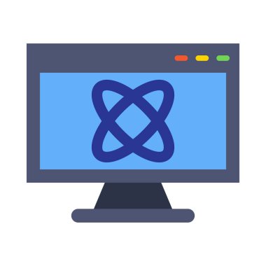 Kişisel ve ticari kullanım için Bilgisayar Bilimi Vektörü Düz Simgesi