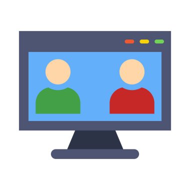 Kişisel ve Ticari Kullanım için Sanal Sınıf Vektör Düz Simgesi