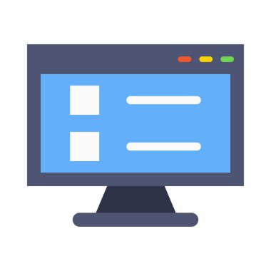 Kişisel ve Ticari Kullanım İçin Çevrimiçi Test Vektörü Düz Simgesi