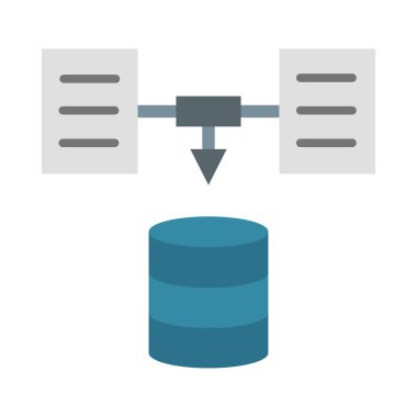 Kişisel ve Ticari Kullanım İçin Veri Toplama Vektörü Düz Simgesi