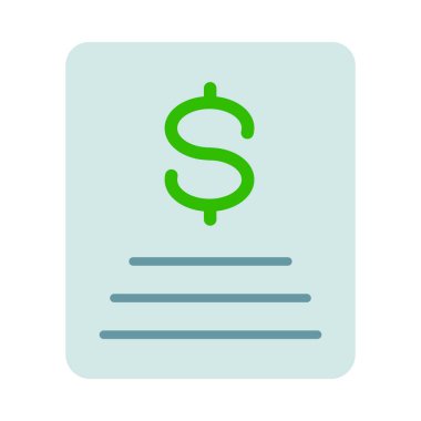 Kişisel ve Ticari Kullanım için Fatura Vektörü Düz Simgesi