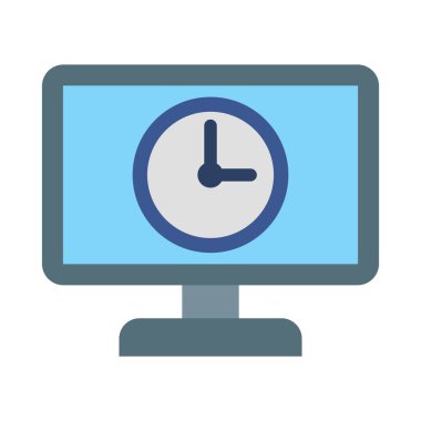 Kişisel ve ticari kullanım için Saat Zaman Vektörü Düz Simgesi