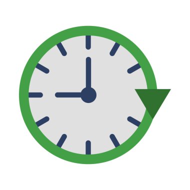 Kişisel ve ticari kullanım için Saat Yönünde Vektör Düz Simgesi