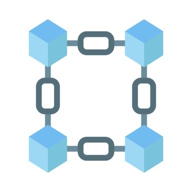 Kişisel ve Ticari Kullanım için Engelleme Zinciri Vektör Düz Simgesi