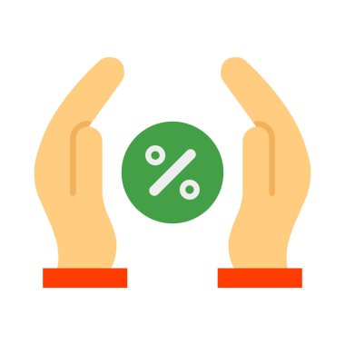 Kişisel ve ticari kullanım için Faiz Oranı Düz Simgesi