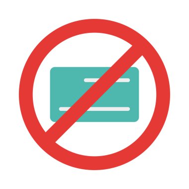 Kişisel ve ticari kullanım için Kredi Kartı Vektör Düz Simgesi Yok