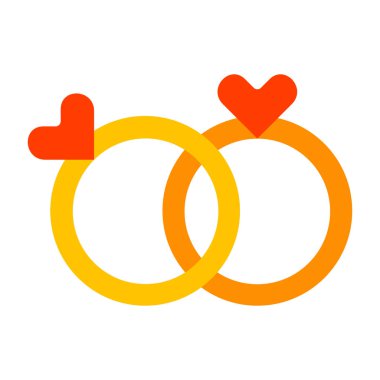 Kişisel ve ticari kullanım için Alyans Yüzük Vektörü Düz Simgesi