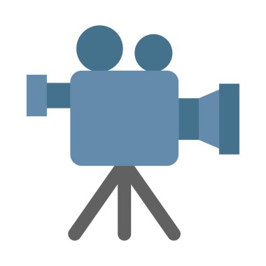 Kişisel ve ticari kullanım için Video Kamera Vektörü Düz Simgesi