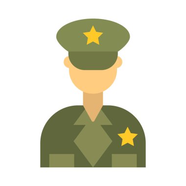 Kişisel ve Ticari Kullanım için Memur Vektör Düz Simgesi