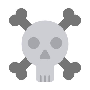 Kişisel ve Ticari Kullanım için Kurukafa Vektörü Düz Simgesi