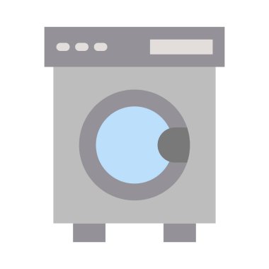 Kişisel ve ticari kullanım için Çamaşır Makinesi Vektörü Düz Simgesi