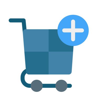 Kişisel ve ticari kullanım için Cart Vektör Düz Simgesine Ekle