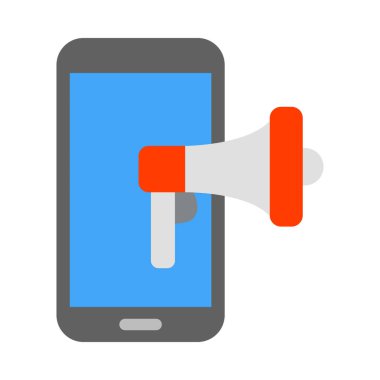 Kişisel ve Ticari Kullanım İçin Mobil Pazarlama Vektörü Düz Simgesi