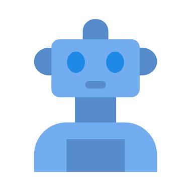 Kişisel ve Ticari Kullanım İçin Robot Vektör Düz Simgesi