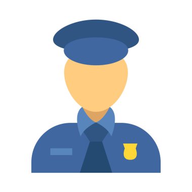 Kişisel ve Ticari Kullanım İçin Polis Vektörü Düz Simgesi