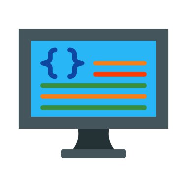 Kişisel ve Ticari Kullanım İçin Web Kodlama Vektörü Düz Simgesi