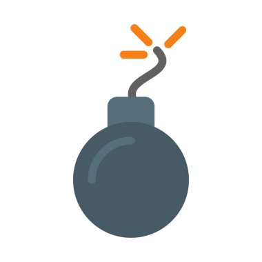 Kişisel ve Ticari Kullanım İçin Bomba Vektörü Düz Simgesi