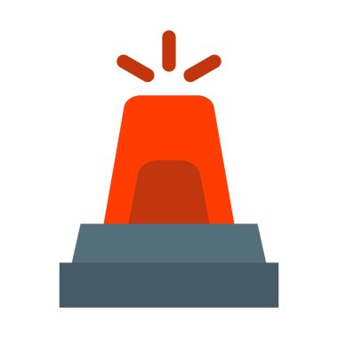 Kişisel ve ticari kullanım için Siren Vektörü Düz Simgesi